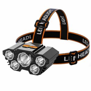 Head flashlight LED 5 led IPX4 black