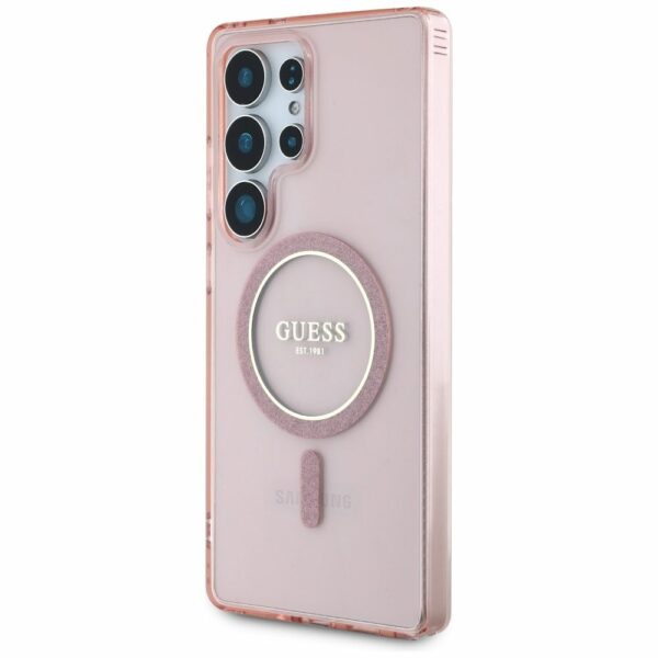 Θήκη Κινητού GUESS Samsung S25 Ultra Ροζ Glitter Μαγνητική