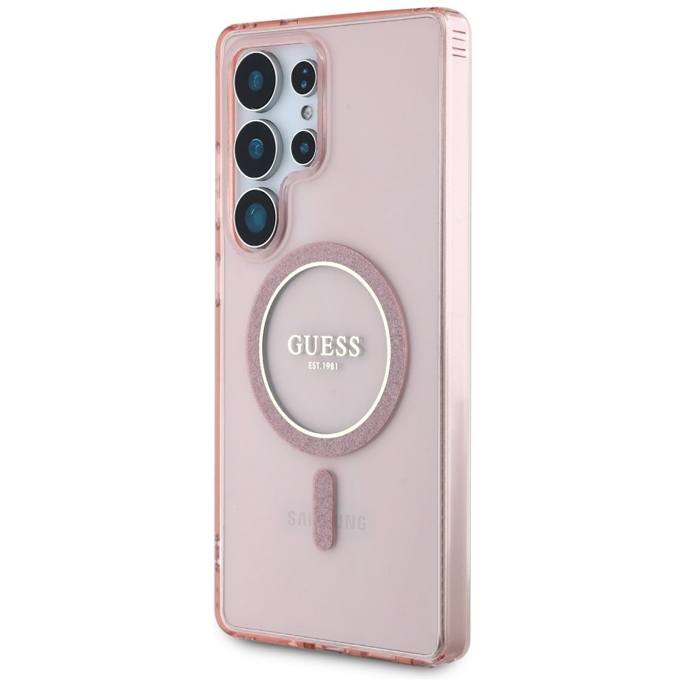 Θήκη Κινητού GUESS Samsung S25 Ultra Ροζ Glitter Μαγνητική