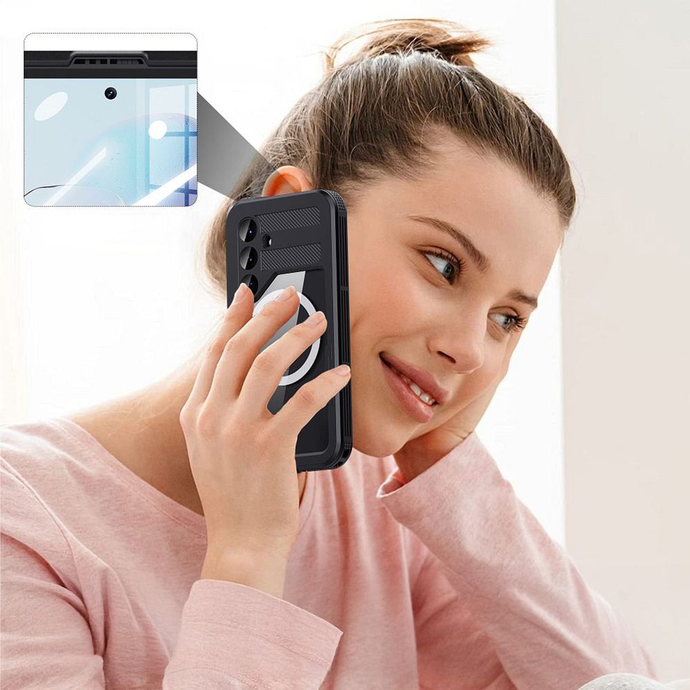 Waterproof case SHELLBOX MARS with metal ring for SAMSUNG S25 black
