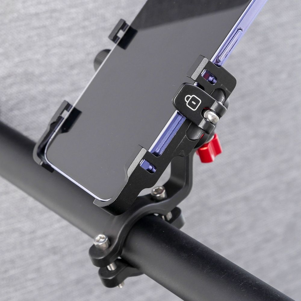 a1f37bd77c5006c6701725ee16406490 Bike / scooter aluminium holder for mobile phone FSBHD-106-6 black