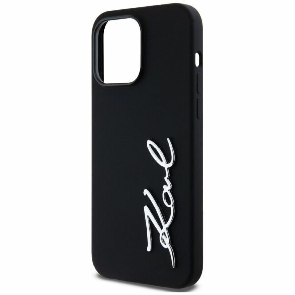 KARL LAGERFELD case for IPHONE 14 Pro Max KLHCP14XSCMSMVK (Silicone Sign Metal Logo) black