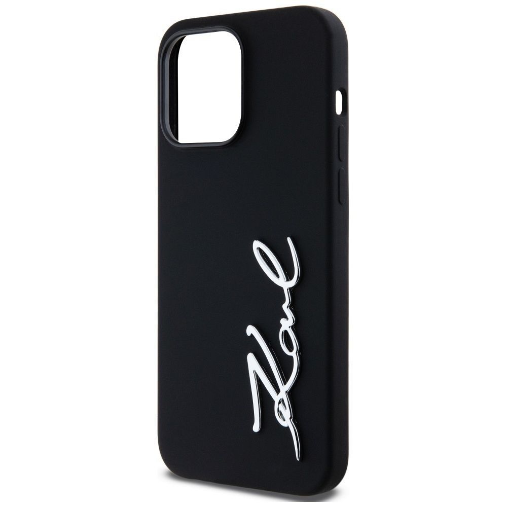 KARL LAGERFELD case for IPHONE 14 Pro Max KLHCP14XSCMSMVK (Silicone Sign Metal Logo) black