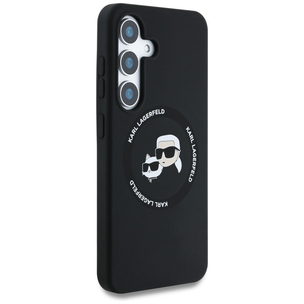KARL LAGERFELD case for SAMSUNG S25 KLHMS25SSKCHTCK (Magnetic Silicone Double Heads) black