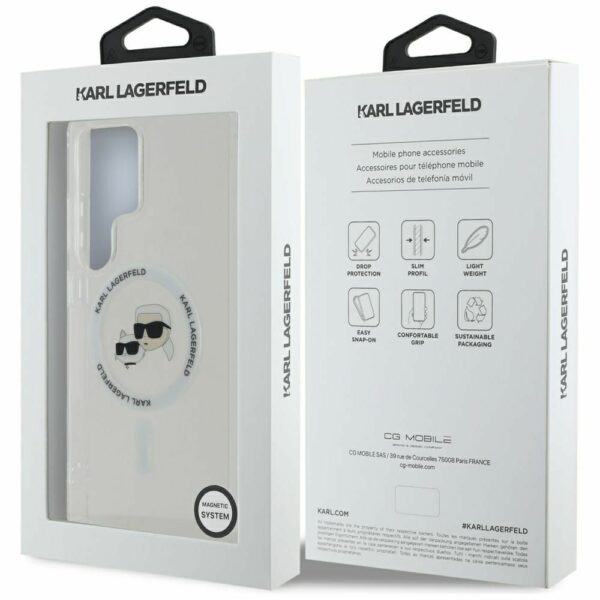 KARL LAGERFELD case for SAMSUNG S25 Ultra KLHMS25LHLSKCH (Magnetic IML Metal KC Heads) white
