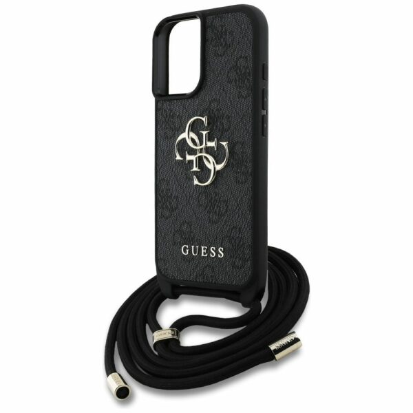 GUESS case for IPHONE 16 GUHCP16SP4GMGCRK (CBDY PU 4G Big Logo W/Cord Strap) black
