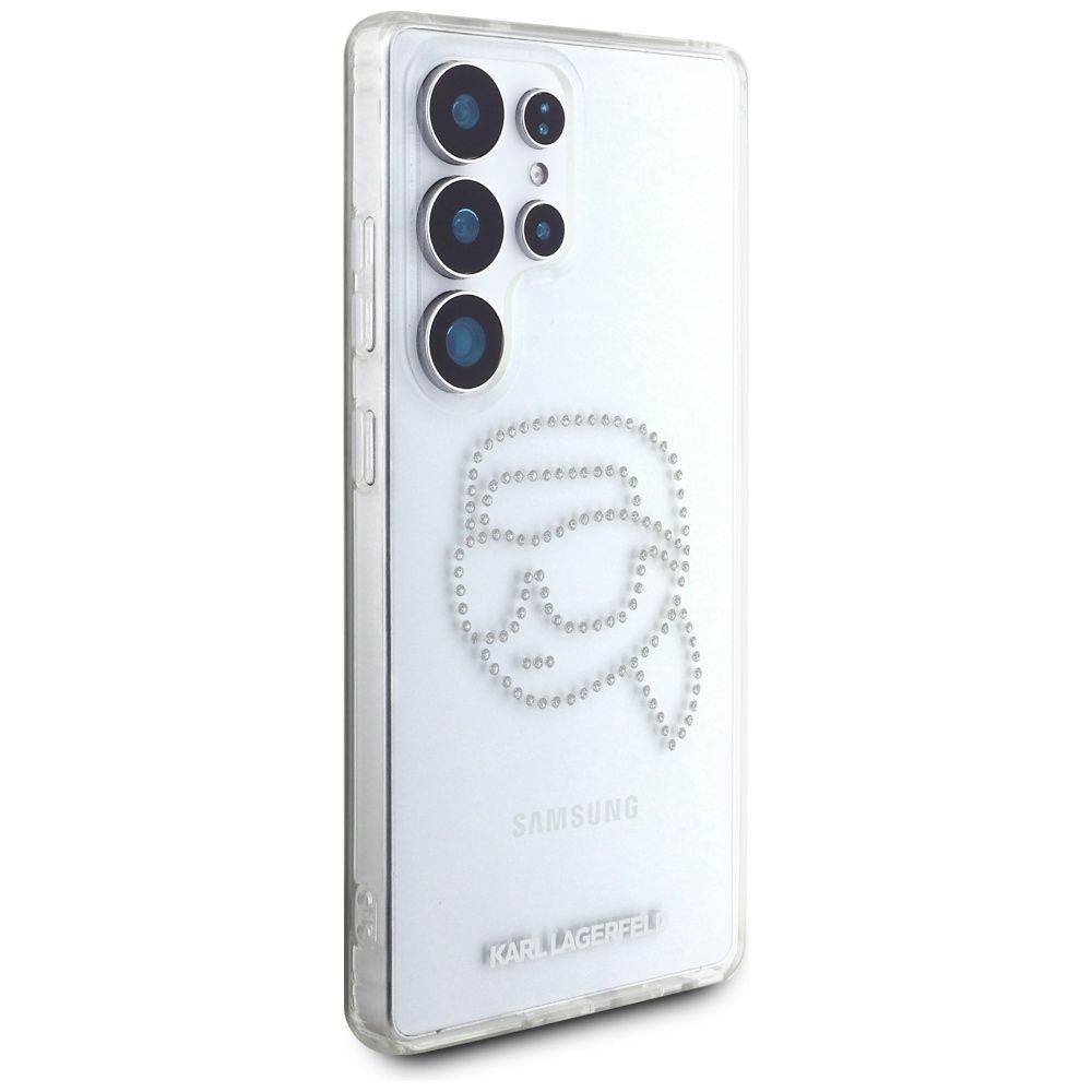 KARL LAGERFELD case for SAMSUNG S25 Ultra KLHCS25LHKHDCELT (IML Rhinestones K Head) transparent