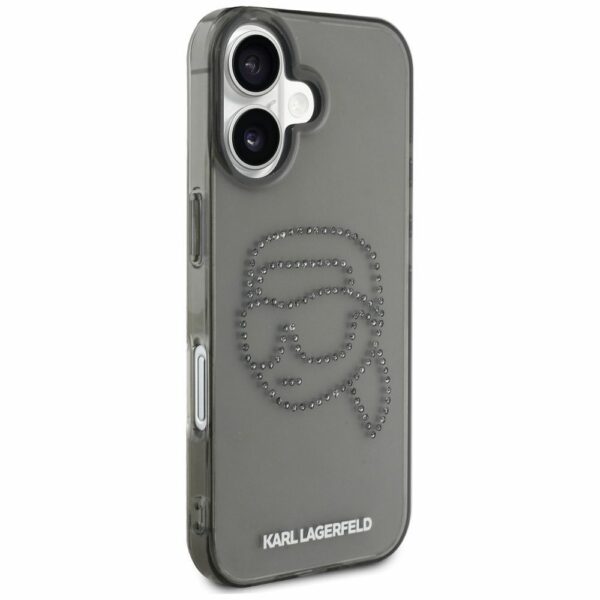 KARL LAGERFELD case for IPHONE 16 Pro KLHCP16LHKHDCELK (IML Rhinestones S K Head) black