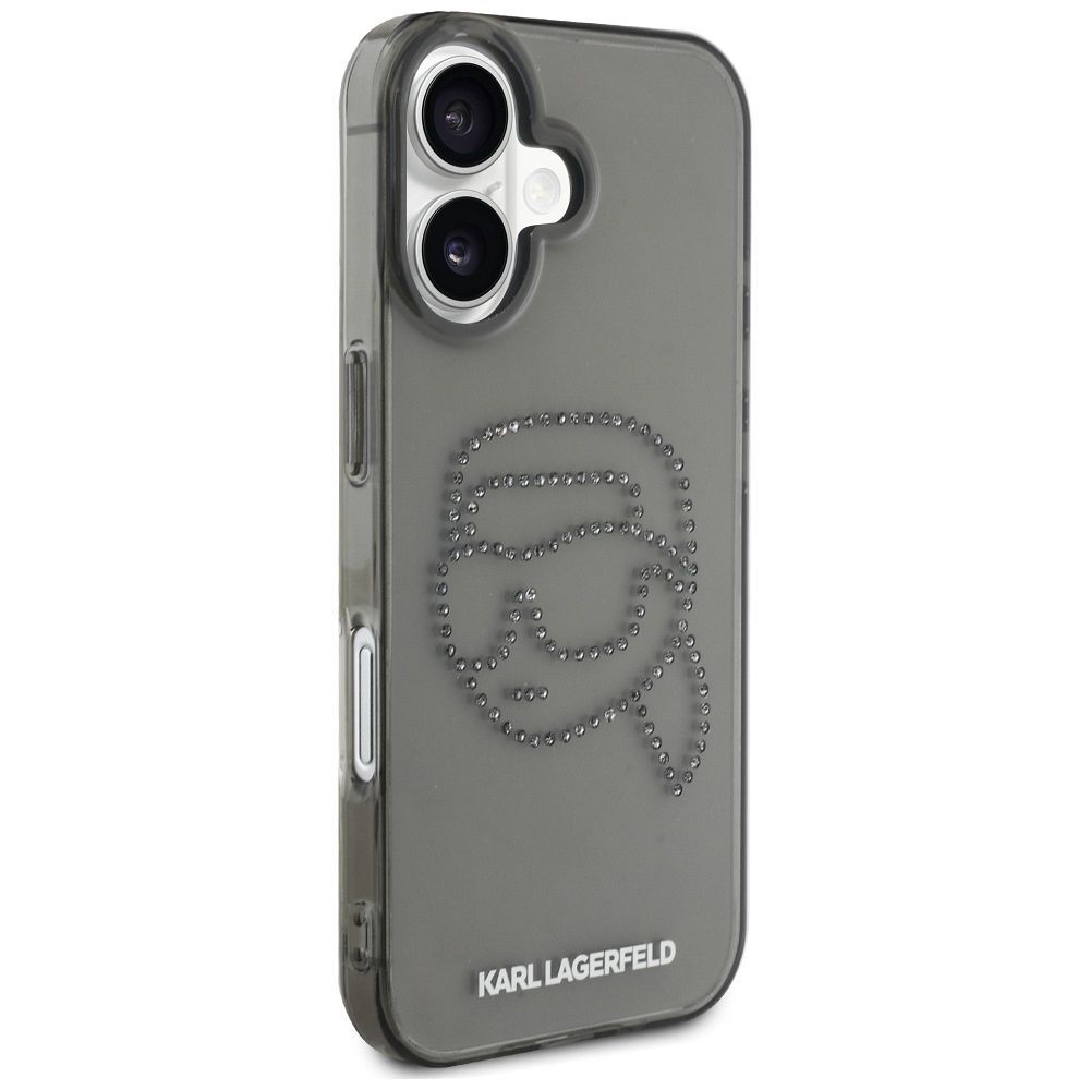 KARL LAGERFELD case for IPHONE 16 Pro KLHCP16LHKHDCELK (IML Rhinestones S K Head) black