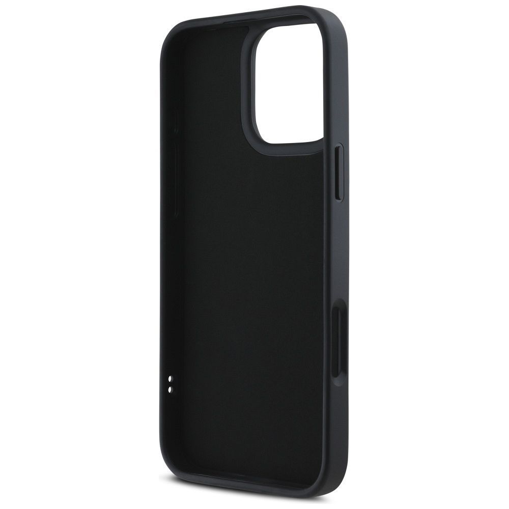 KARL LAGERFELD case for IPHONE 16 Pro Max KLHCP16XRBKGVCK (3D Rubber Elongated Glitter) black
