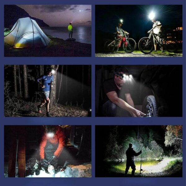 Head flashlight LED rechargeable 9 x LED strong RC-K-1227 black