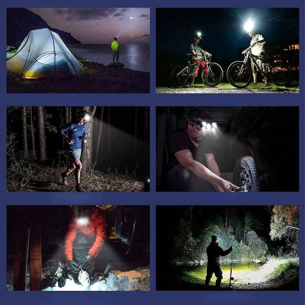 Head flashlight LED rechargeable 9 x LED strong RC-K-1227 black