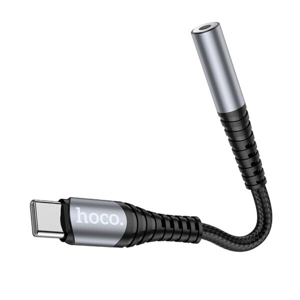 HOCO adapter AUX Jack 3,5 mm (female) to USB C (male) LS33 metal gray