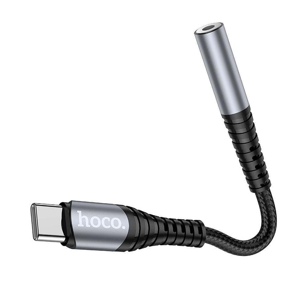 HOCO adapter AUX Jack 3,5 mm (female) to USB C (male) LS33 metal gray
