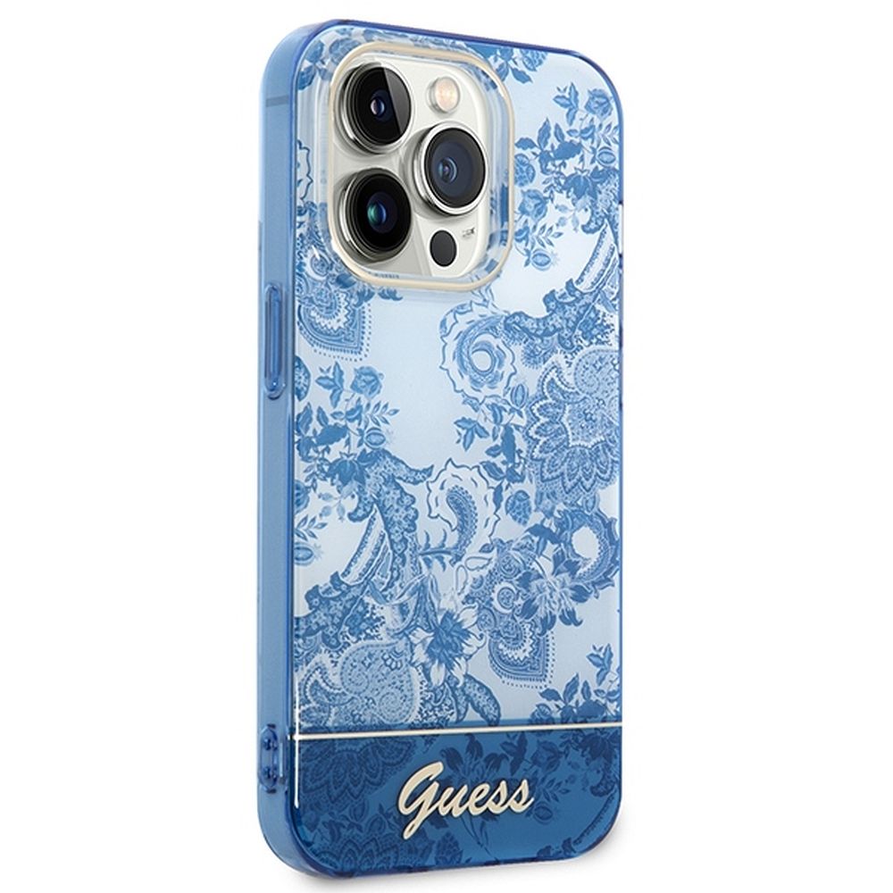 GUESS case for IPHONE 14 Pro GUHCP14LHGPLHB (IML Electro Cam TDJ) blue