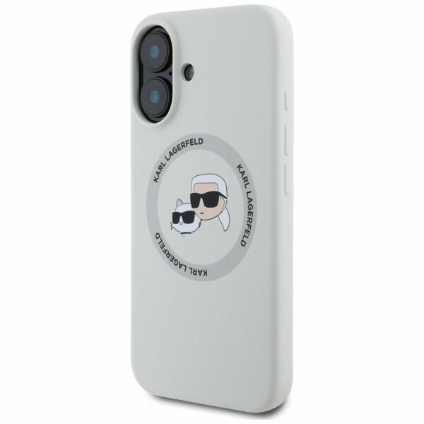 KARL LAGERFELD case for IPHONE 16 compatible with MagSafe KLHMP16SSKCHTCE (Silicone KC Heads) beige