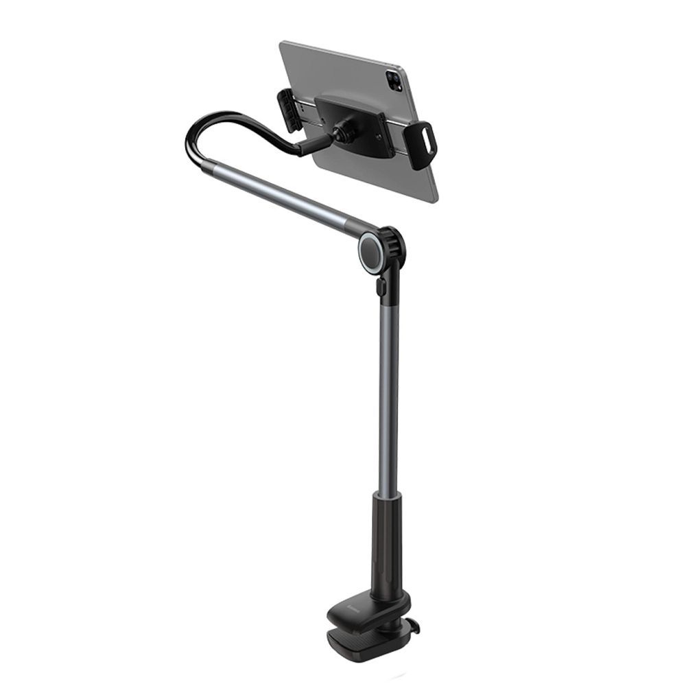 ad8bd365b989b9dec44995d313cc440e BASEUS desk holder rotative adjustable for phone tablet 4,7" - 12,9" grey
