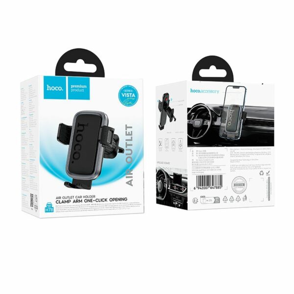 HOCO car holder for air vent H78 black metal gray