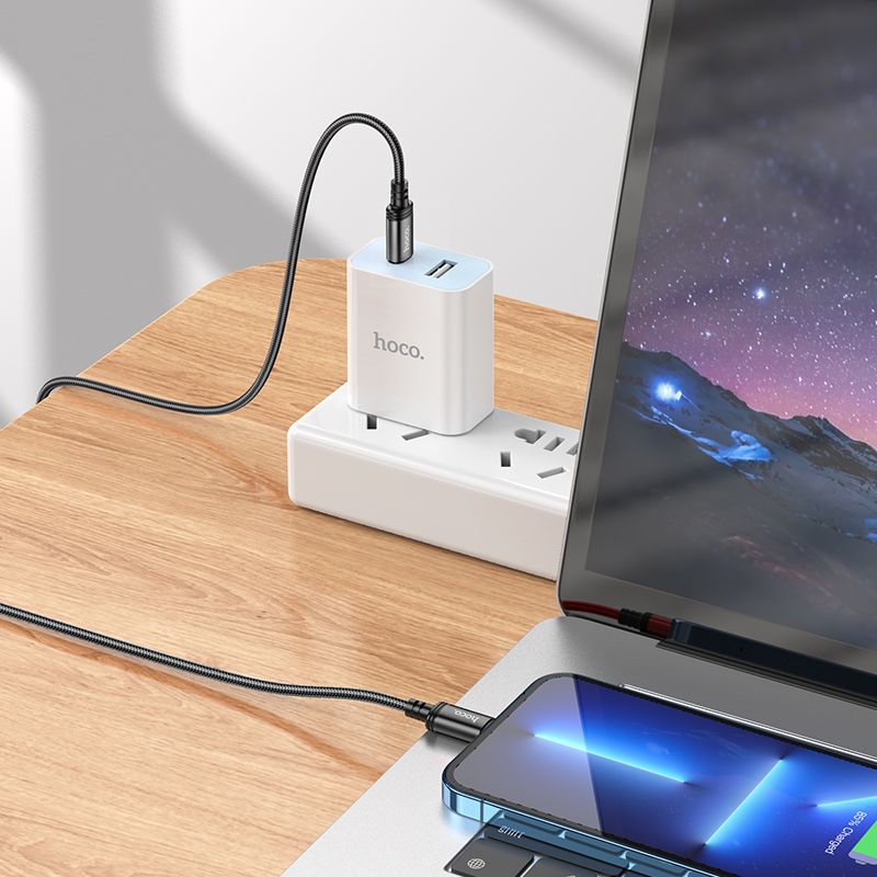 Cable USB C to Lightning Hoco PD 27W 2 m X89 black