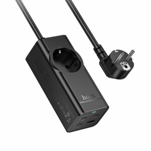 HOCO extension cord 1 socket + USB A + 3 x Type C PD QC3.0 3A 67W NS9 2 m black