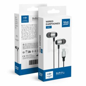 Ακουστικά Ψείρες Type-C BLUE STAR M09C με Μικρόφωνο & DAC - Μαύρα 1.2m