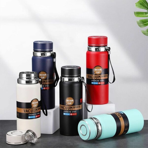 Water bottle with with display LED showing temperature 600 ml black