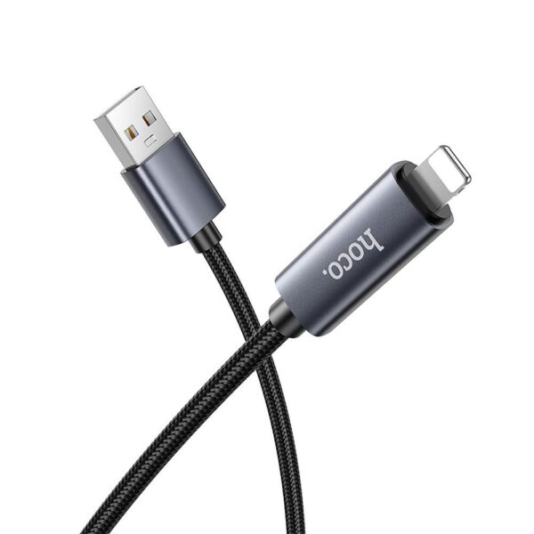 Cable USB A to Lightning Hoco 2,4A with display 1 m X112 black