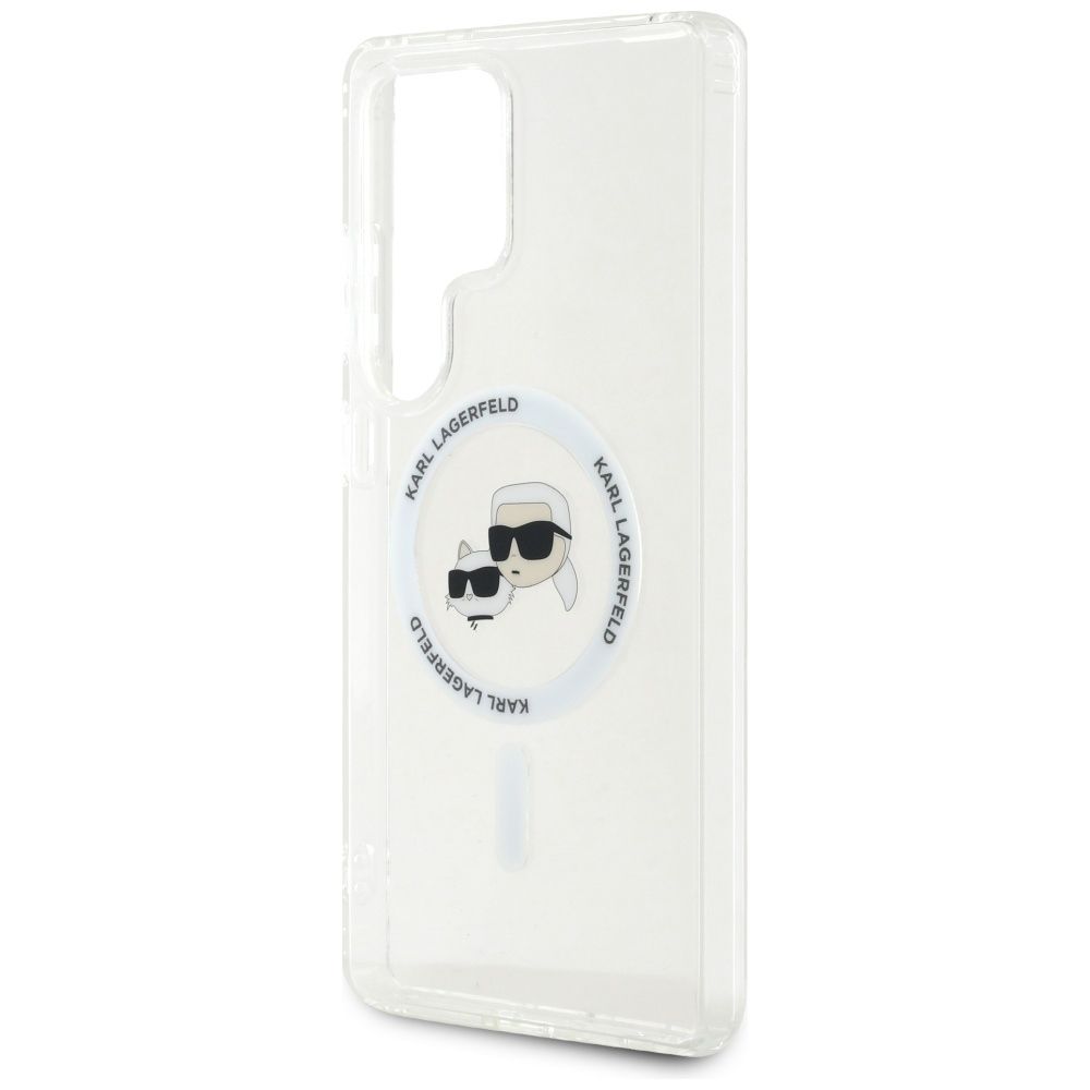 KARL LAGERFELD case for SAMSUNG S25 Ultra KLHMS25LHLSKCH (Magnetic IML Metal KC Heads) white