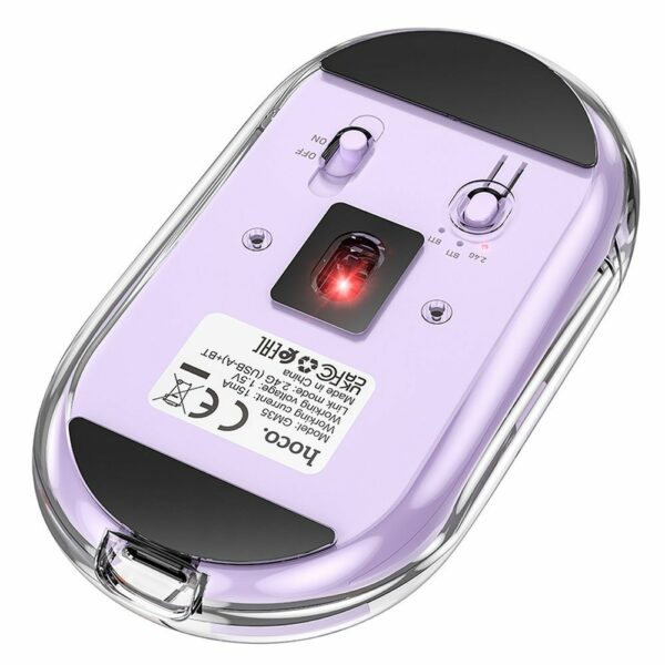 HOCO computer wireless mouse dual-mode SILENT 2,4G 1600 dpi GM35 romantic purple