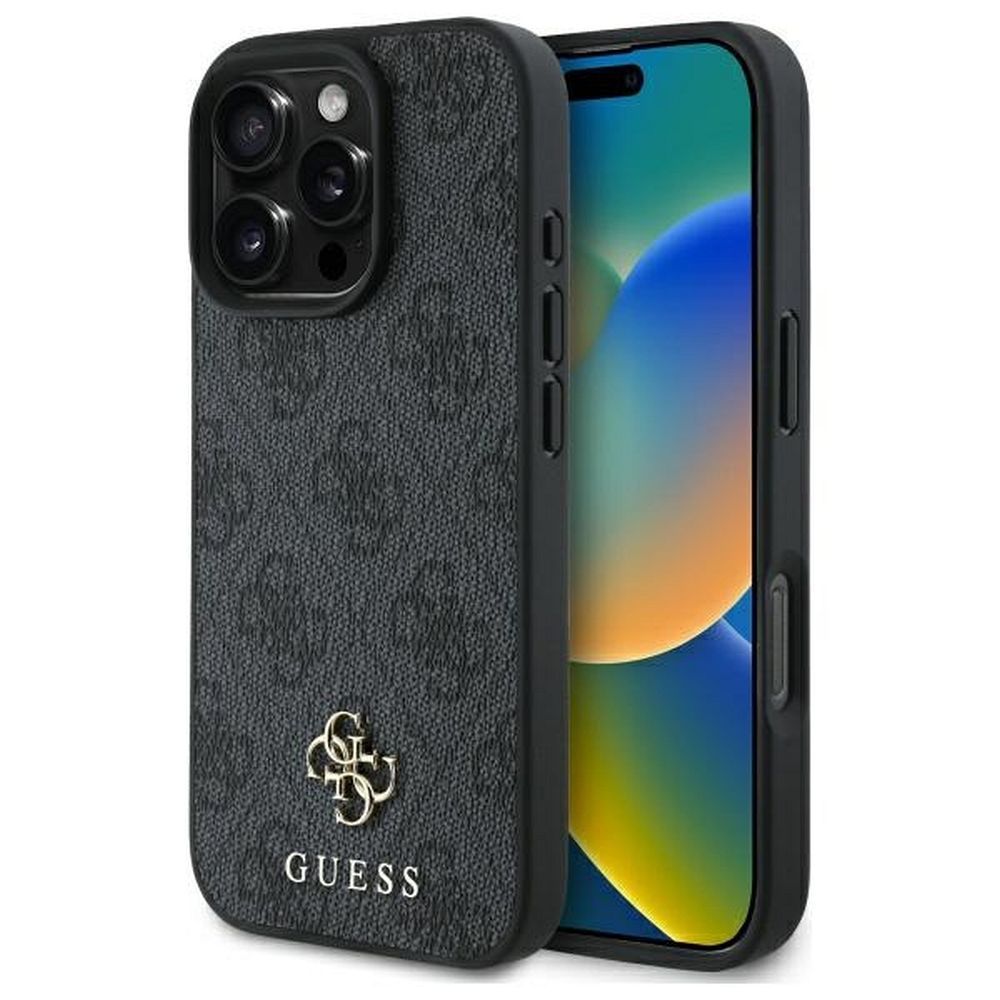 Θήκη GUESS iPhone 16 Pro MagSafe PU 4G Small & Classic Μαύρη GUHMP16LP4SM4MK