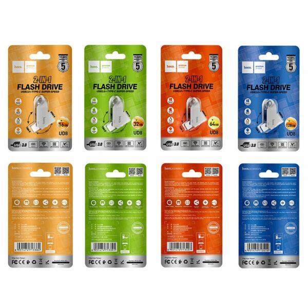 HOCO pendrive USB A + USB C UD8 32GB USB3.0 + USB C