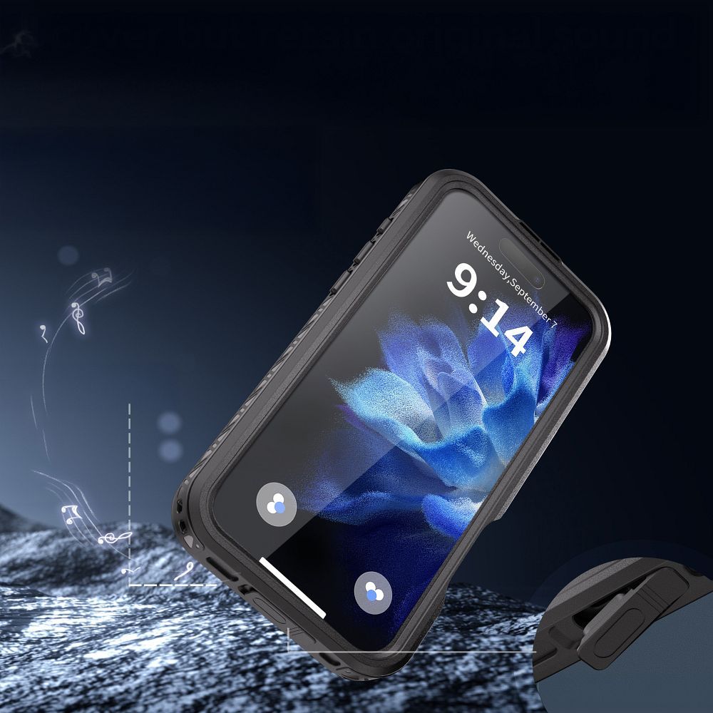 Waterproof case SHELLBOX GT compatible with MagSafe for IPHONE 16 Pro Max black