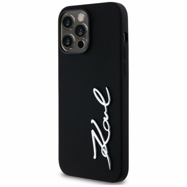 KARL LAGERFELD case for IPHONE 14 Pro Max KLHCP14XSCMSMVK (Silicone Sign Metal Logo) black