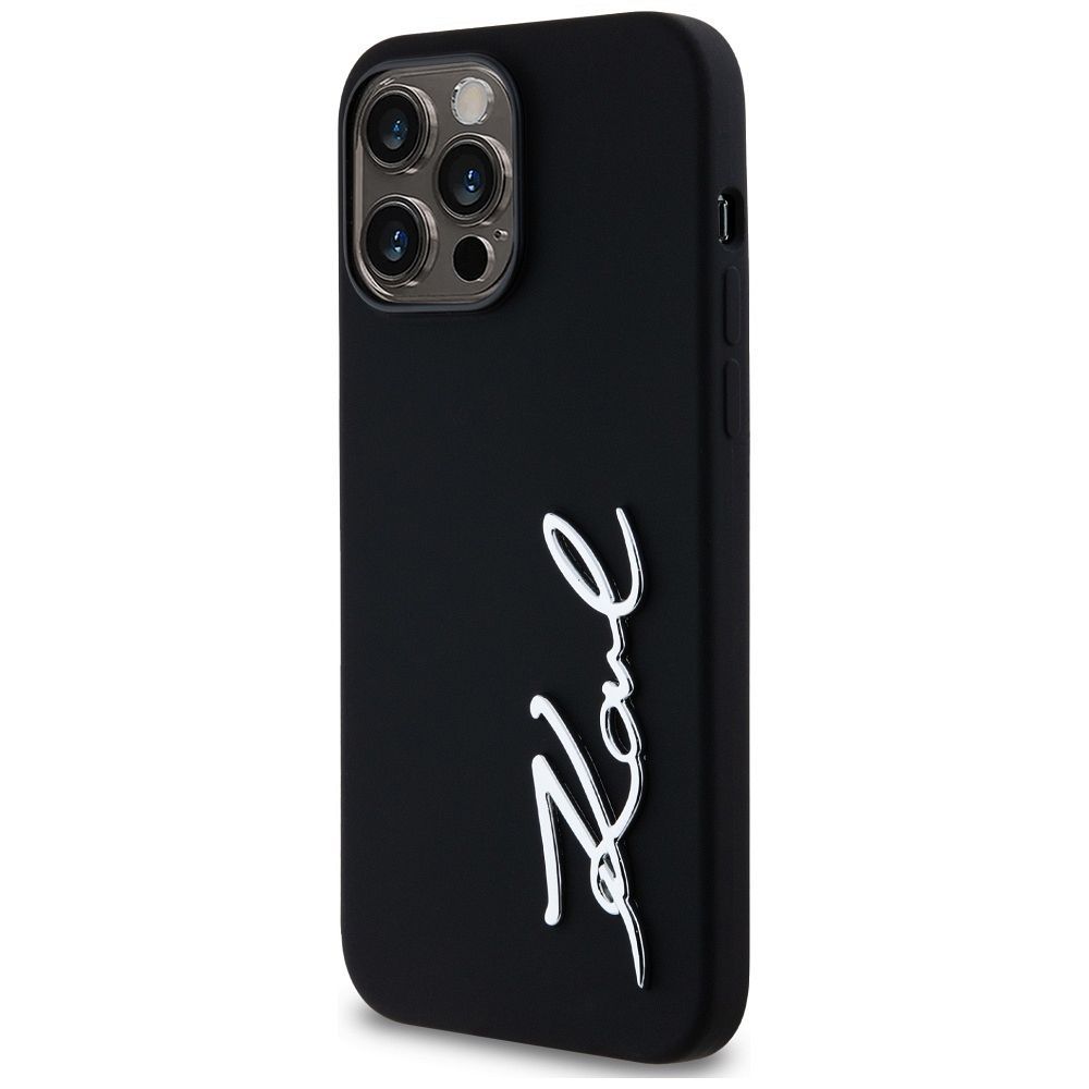 KARL LAGERFELD case for IPHONE 14 Pro Max KLHCP14XSCMSMVK (Silicone Sign Metal Logo) black