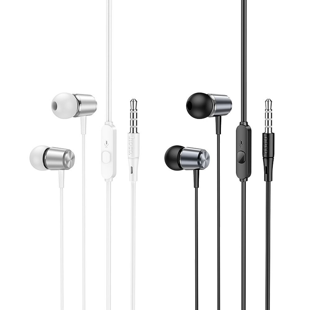 HOCO M108 Ακουστικά Ενσύρματα με Μικρόφωνο Jack 3.5mm Ασημί