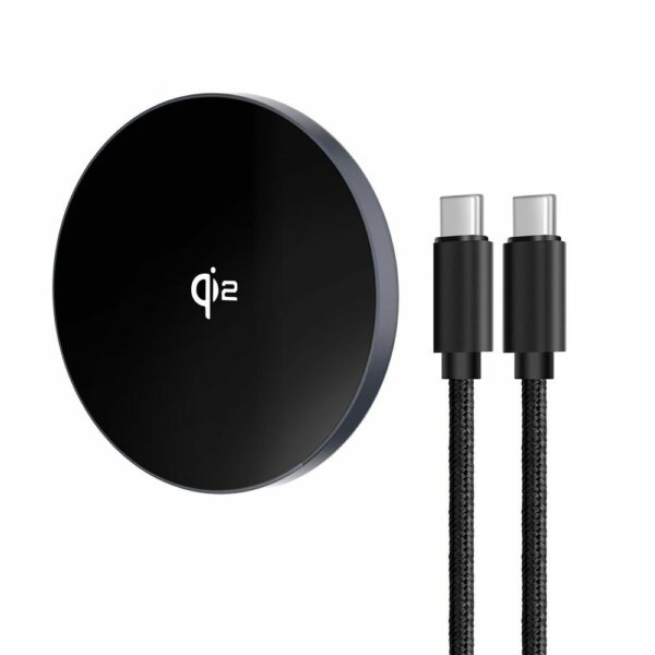 Ασύρματος Φορτιστής MagSafe FORCELL Qi2 15W με Αποσπώμενο Καλώδιο - Ασημί
