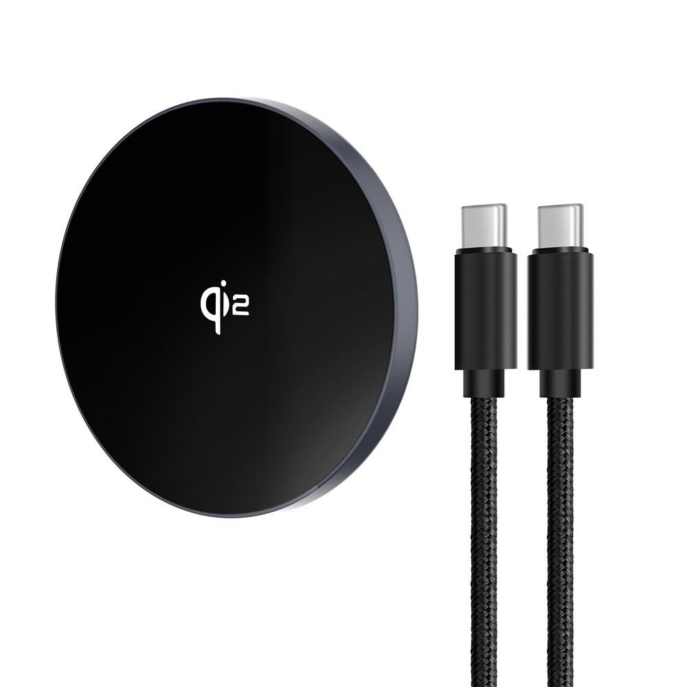 Ασύρματος Φορτιστής MagSafe FORCELL Qi2 15W με Αποσπώμενο Καλώδιο - Ασημί