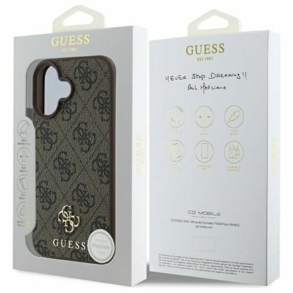 Θήκη GUESS iPhone 16 MagSafe PU 4G Καφέ (GUHMP16SP4SM4MW)