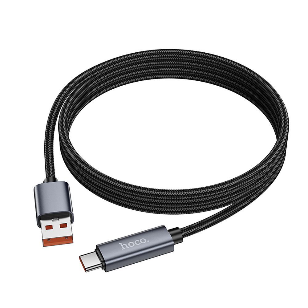 Cable USB A to USB C Hoco 5A with display 1 m X112 black