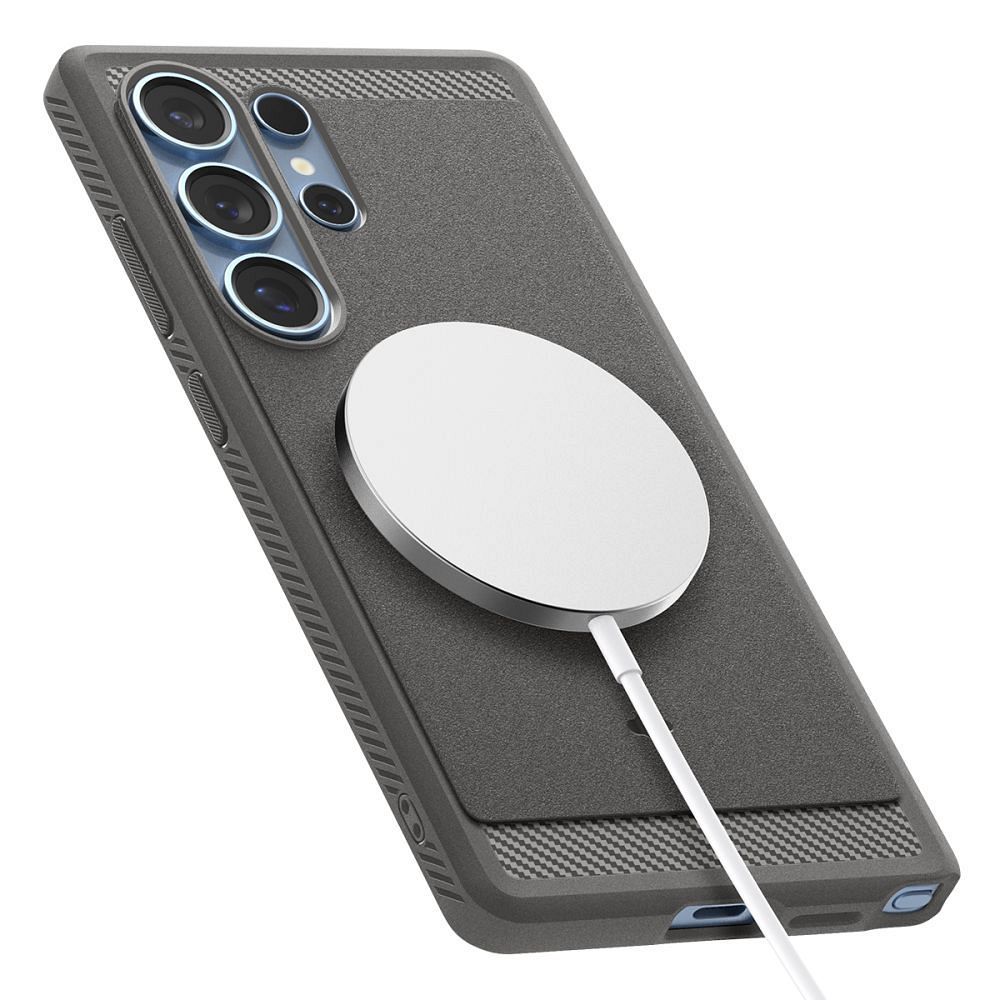 SPIGEN case RUGGED ARMOR MAG compatible with MagSafe for SAMSUNG S25 Ultra marble grey