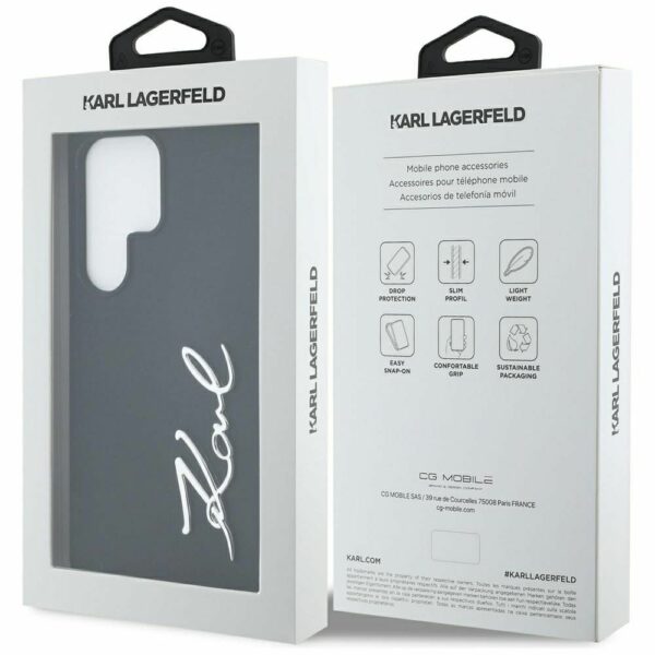 KARL LAGERFELD case for SAMSUNG S25 Ultra KLHCS25LSCMSMVK (Silicone Sign Metal Logo) black