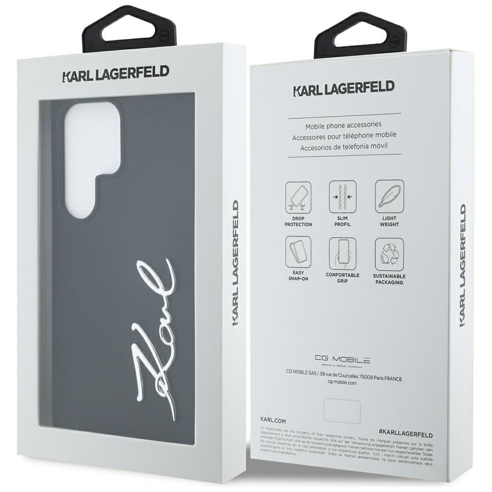 KARL LAGERFELD case for SAMSUNG S25 Ultra KLHCS25LSCMSMVK (Silicone Sign Metal Logo) black