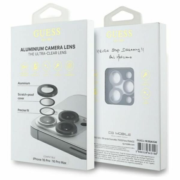 GUESS protective lens for IPHONE 16 Pro / 16 Pro Max GUCL163SAGK (Metal) black