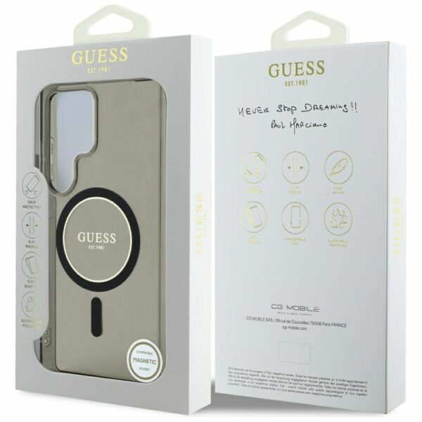 Θήκη Κινητού GUESS Samsung S25 Ultra Μαύρη Glitter Μαγνητική