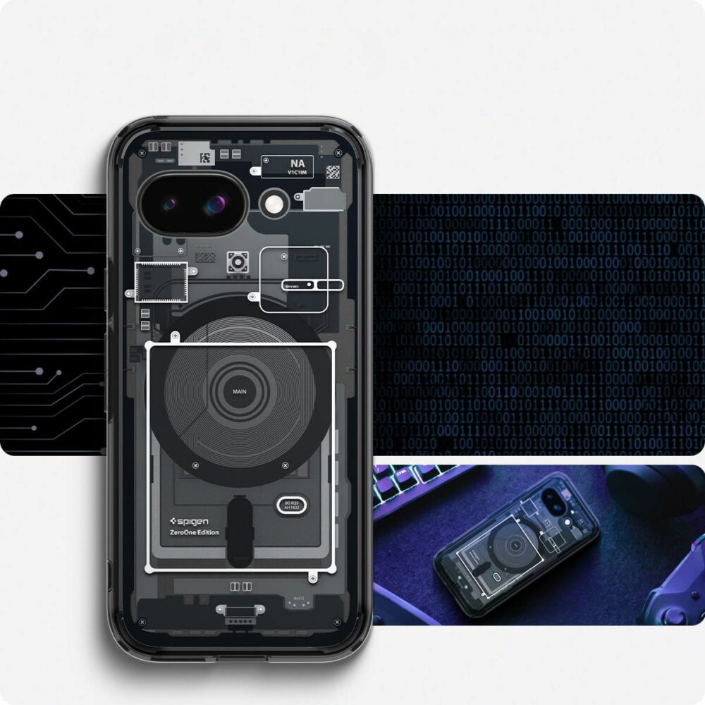 SPIGEN case ULTRA HYBRID MAG compatible with MagSafe for GOOGLE PIXEL 9A zero one black