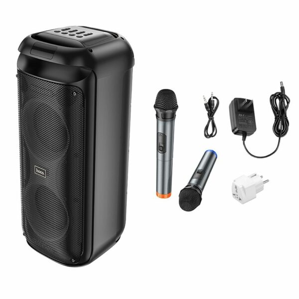 HOCO speaker bluetooth + 2 x wireless microphones HA13 Pro black