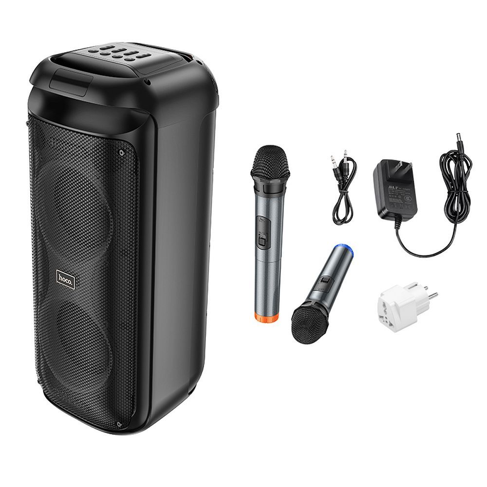 HOCO speaker bluetooth + 2 x wireless microphones HA13 Pro black