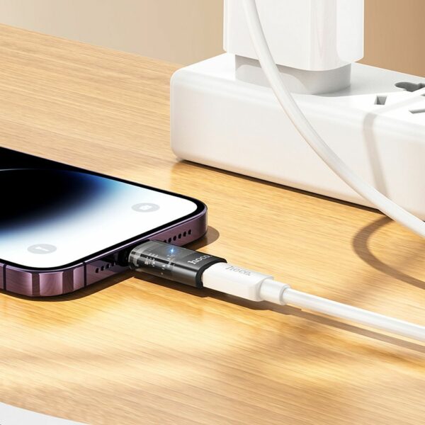 Αντάπτορας HOCO UA36A OTG Lightning σε Type C - Διαφανές Μαύρο