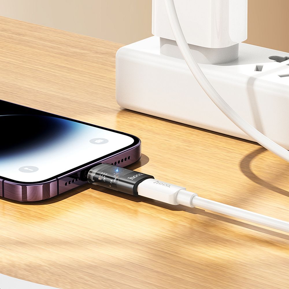 Αντάπτορας HOCO UA36A OTG Lightning σε Type C - Διαφανές Μαύρο