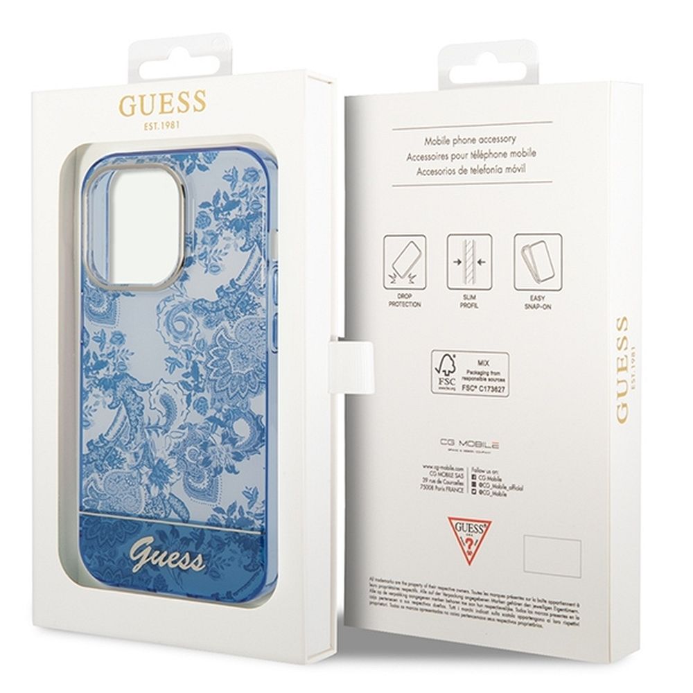 GUESS case for IPHONE 14 Pro GUHCP14LHGPLHB (IML Electro Cam TDJ) blue